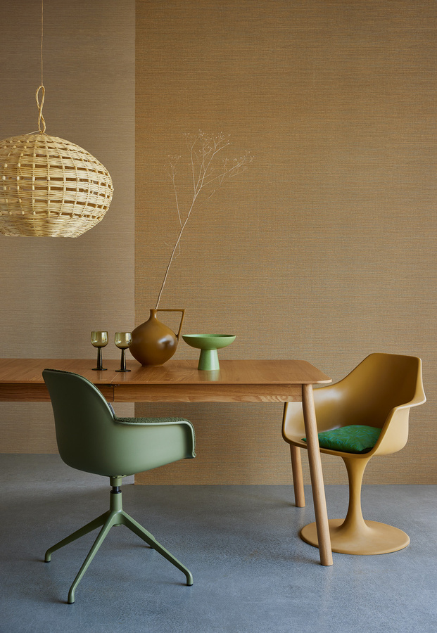 Eijffinger Wallpaper Grasscloth Vinyl Tapete mit botanischem Abstract-Muster in verschiedenen Farben - Bild 1