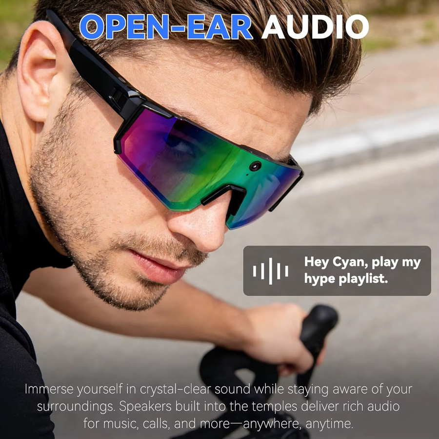 GUHUAVMI KI-Skibrille 2026 mit 800W HD Anti-Shake-Action-Kamera, 3D-Surround-Sound und KI-Chat-Anruffunktion für Herren in Schwarz, Grün oder Silber - Bild 4
