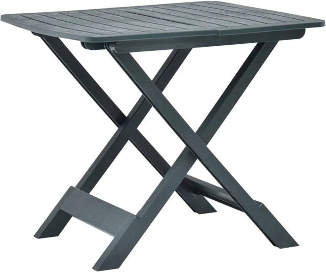 Furnicato Klappbarer Gartentisch in Grün aus Kunststoff mit Latten-Design B/T/H: 79 x 72 x 70 cm - Bild 1
