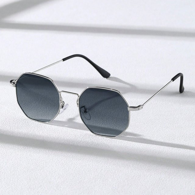 cs cojos Brille, Herren, Vollrand, hexagonal, Metall, silberfarben - Bild 1