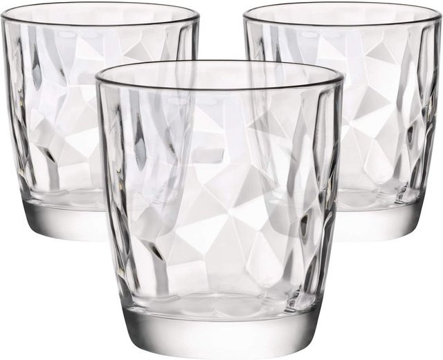 Bormioli Rocco Wassergläser Diamond, transparent, 3 Stück, 300 ml pro Glas - Bild 1