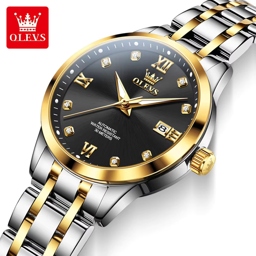OLEVS Armbanduhr Automatik, Edelstahl, Silber, Damen - Bild 3