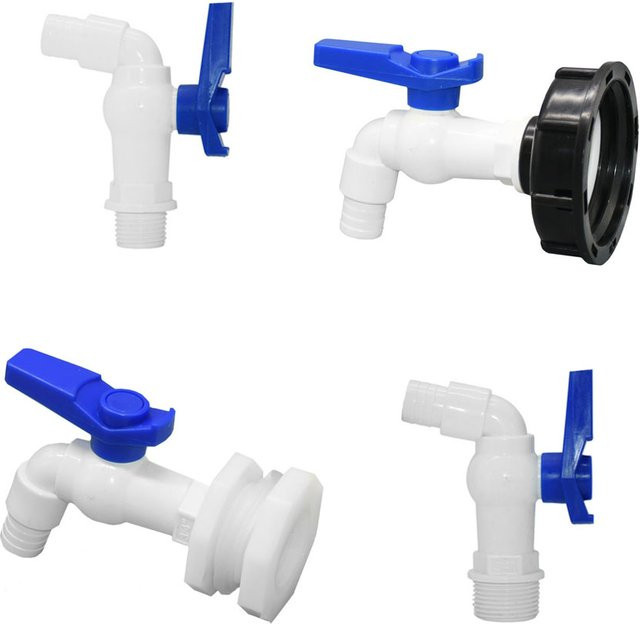 IBC Tank Adapter Ventil mit S60X6 Grobgewinde und Quick Connect Wasserhahn Anschluss 1/2 und 3/4 Zoll Fitting für Garten und Wasserhahn - Bild 1