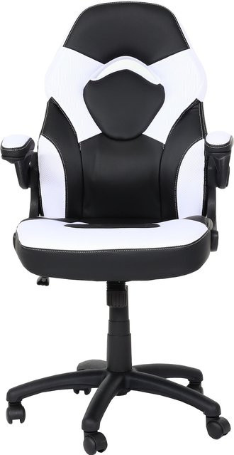 Ergonomischer MCW Bürostuhl K13 Gamingstuhl aus Kunstleder mit verstellbaren Armlehnen, Schwarz-Weiß, B/T/H: 62 x 57 x 120 cm - Bild 1
