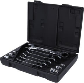 KS Tools GEARplus Gelenk-Ratschenringmaulschlüssel-Satz, 12-teilig, silber, Chrome Vanadium - Bild 1