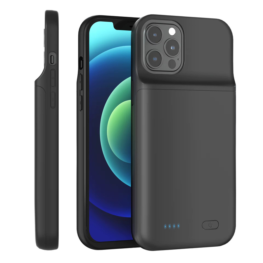 Externe Powerbank Schutzhülle für Apple iPhone 12 in Schwarz - Bild 2