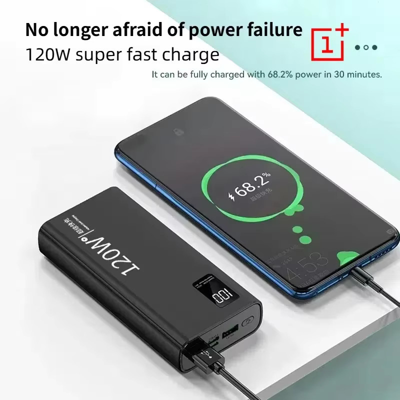 Power Bank mit 50000 mAh und 120W Schnellladefunktion in Schwarz für iPhone, Samsung und Xiaomi - Bild 3