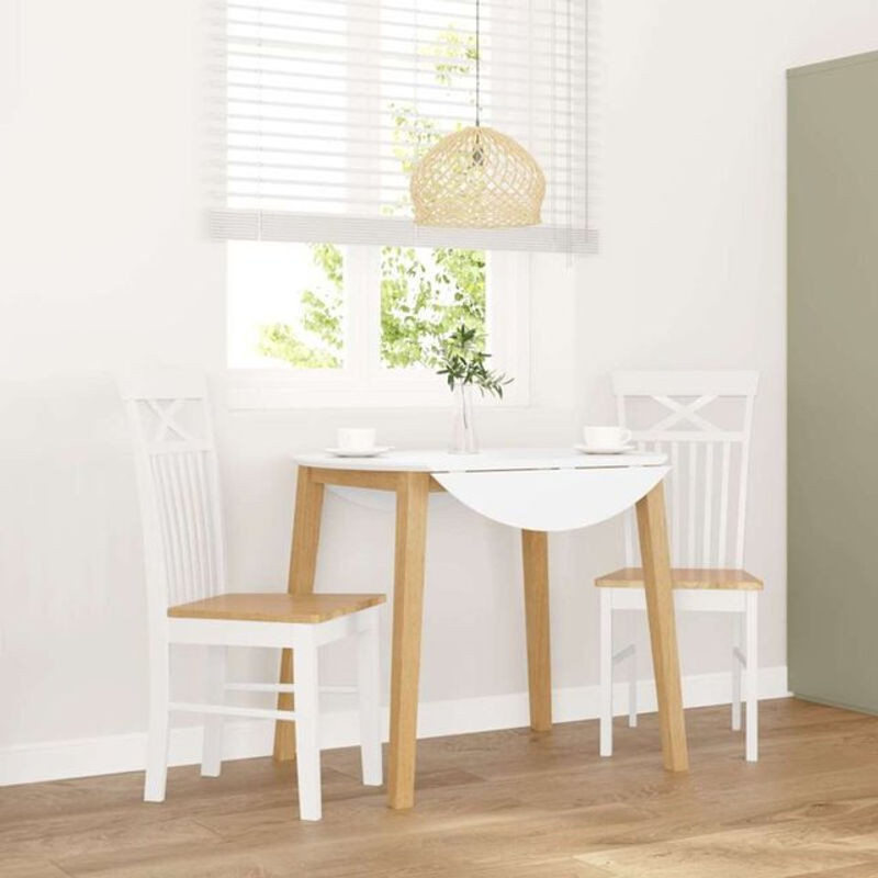 Set aus 2 Esszimmerstühlen aus Massivholz in Weiß von vidaxl im Landhausstil - Bild 1
