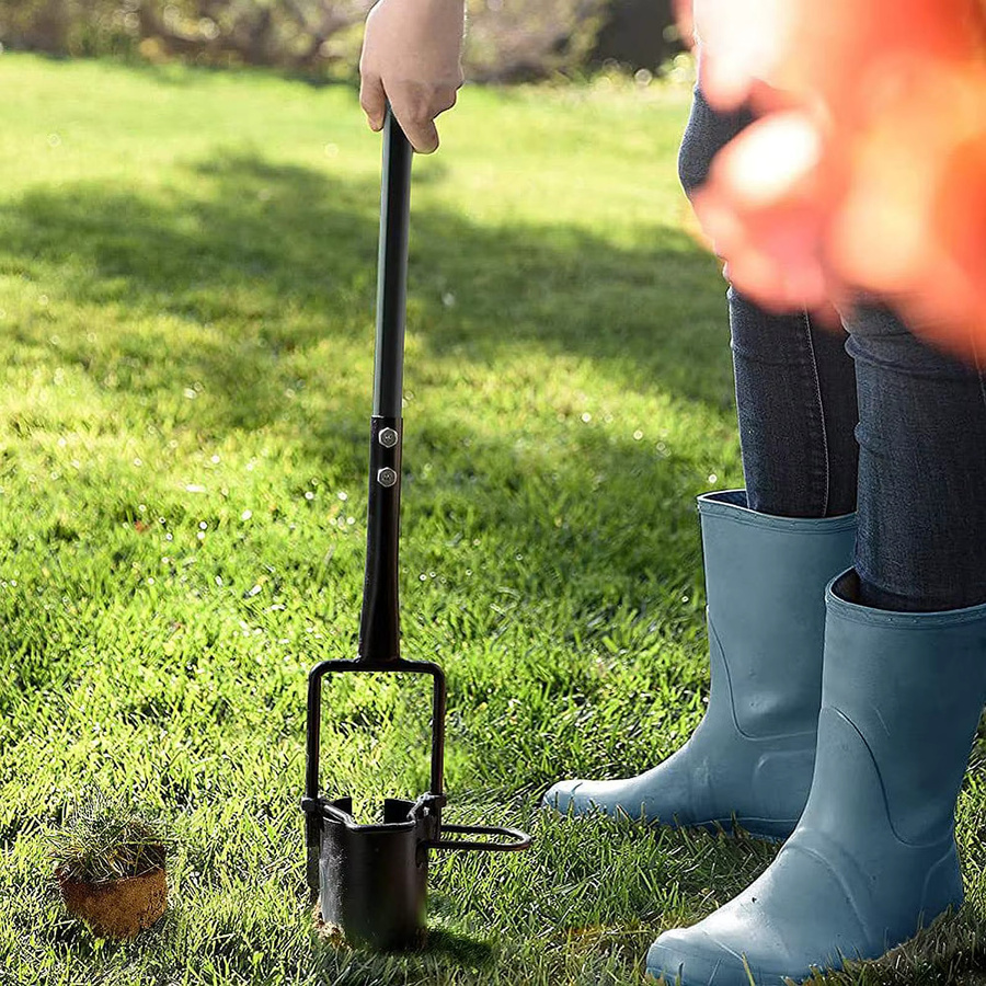 Homyl Pflanzwerkzeug aus Kohlenstoffstahl in Schwarz für Garten und Rasen - Bild 3
