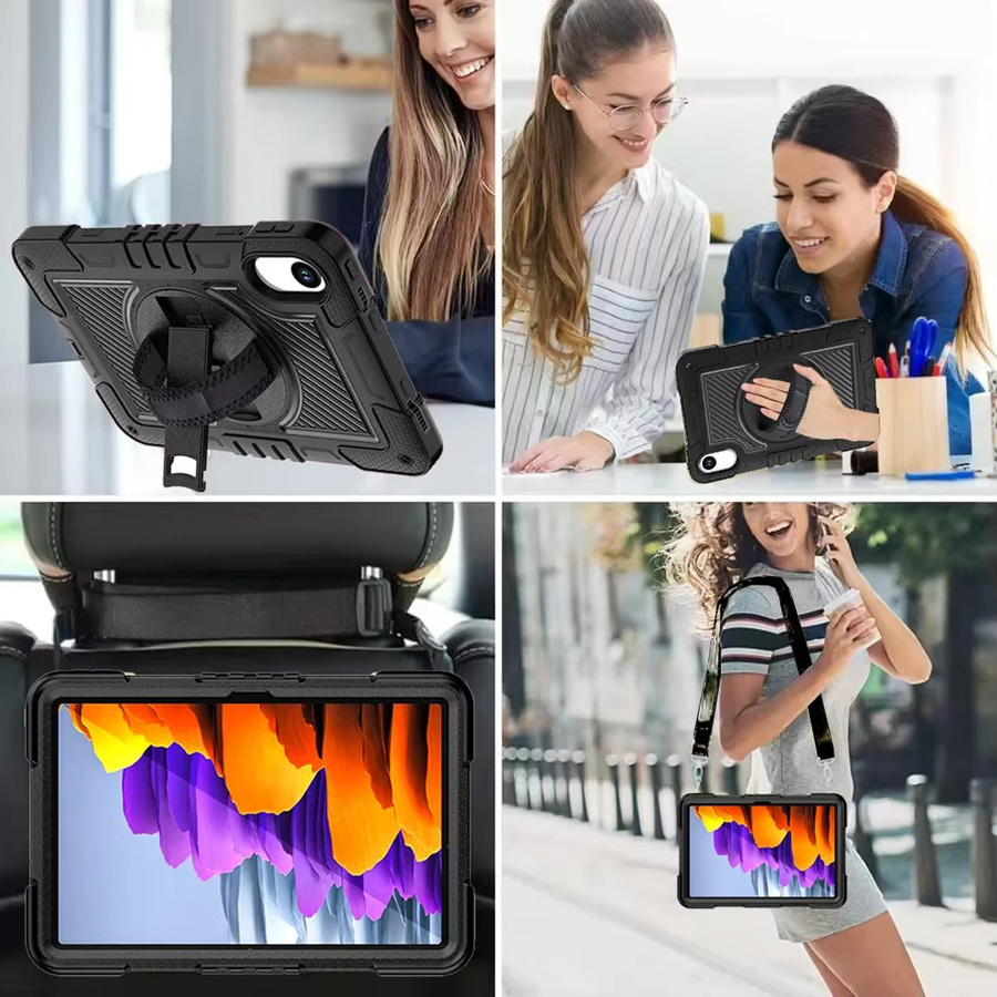 Xiaomi Schutzhülle für Pad6 7 Pro und Redmi Pad SE 11 10,6 Zoll mit Handschlaufe, Schultergurt und 360 Grad drehbarer Tablet-Abdeckung in Pink oder Black - Bild 2