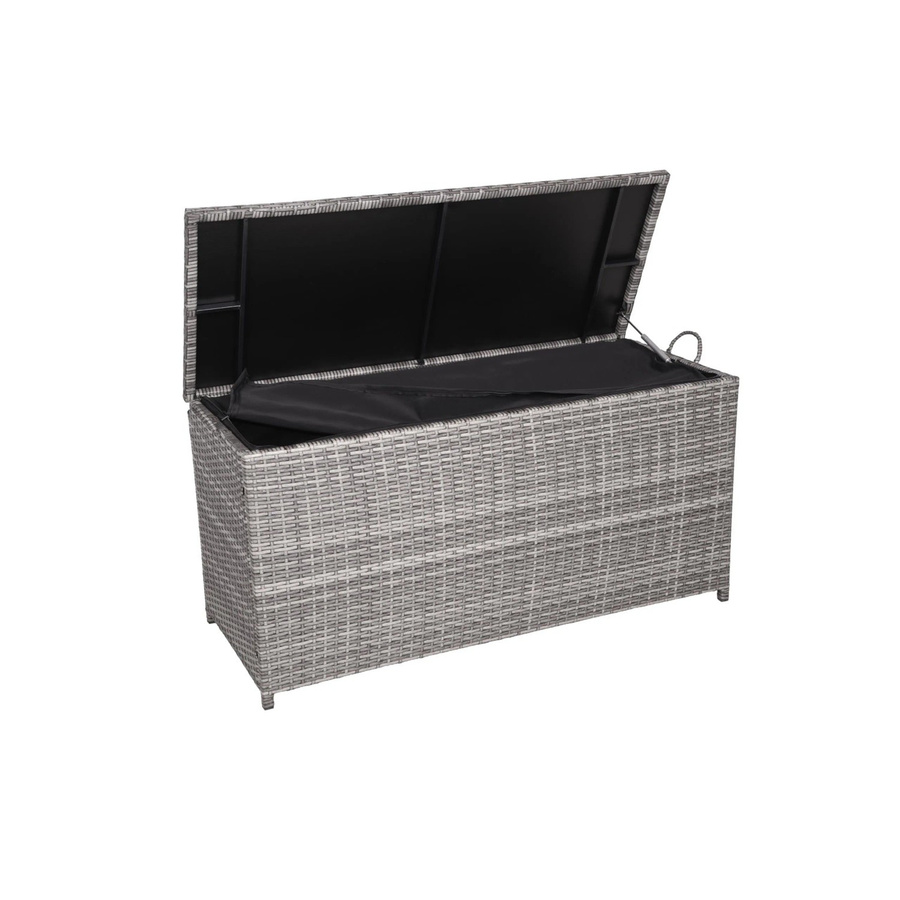 DELUKE Auflagenbox VERA Grau Gartenbox aus Polyester und Stahl für Garten und Terrasse B/T/H: 120 x 50 x 60 cm - Bild 2