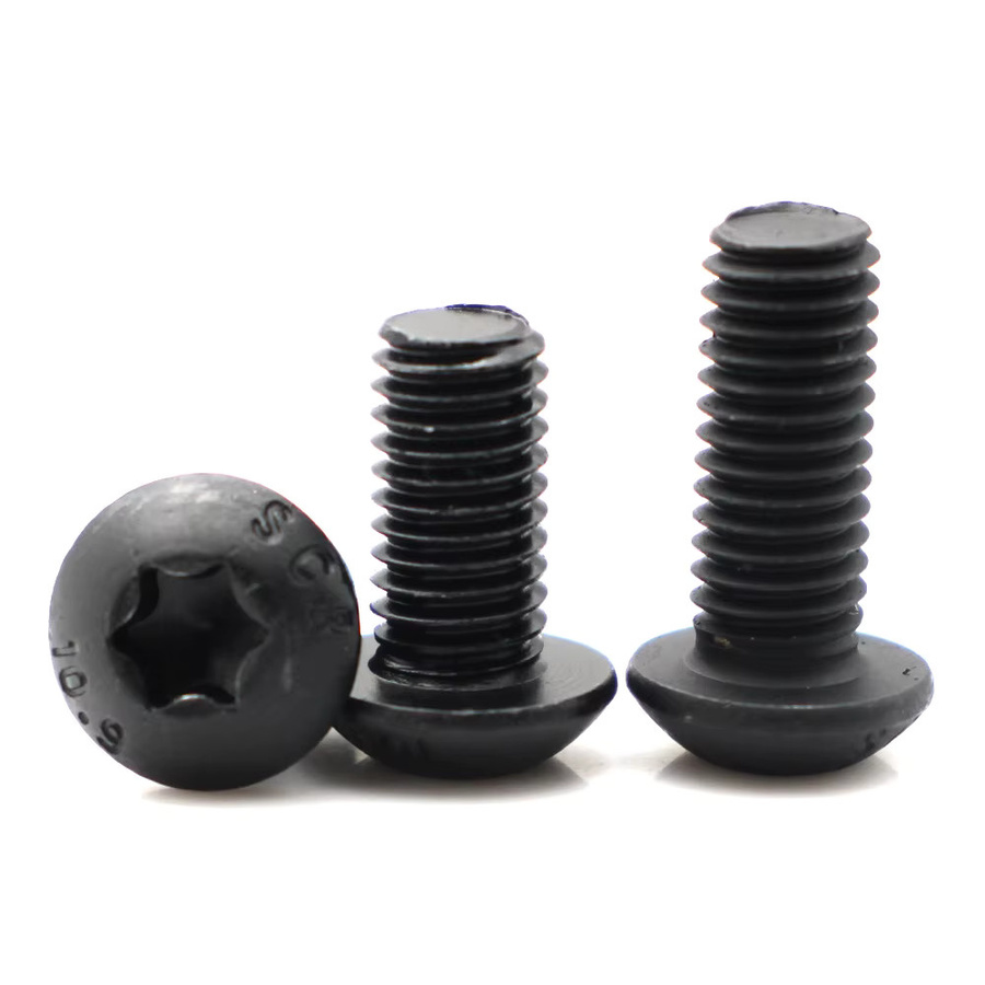 Zimir Torx-Knopfkopfschrauben aus legiertem Stahl, Güteklasse 10.9, Farbe Schwarz, Sechslappiger Sternschlitz, Maschinenschrauben M2 M3 M4 M5 M6 M8 M10 - Bild 2