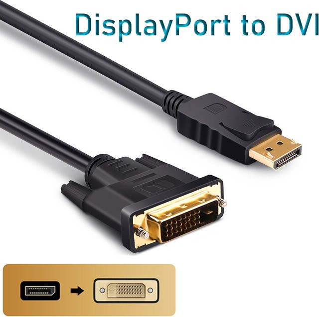 Hdmatters DisplayPort zu DVI Kabel in Schwarz - Bild 1