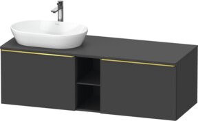 Duravit Waschtischunterschrank D-Neo grau glänzend, Wandhängend, B/T: 140 x 55 cm - Bild 1