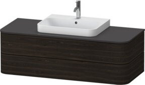 Duravit Waschtischunterschrank Happy D.2 Plus in Nussbaum gebürstet mit 2 Schubladen, Breite: 130 cm, Tiefe: 55 cm, Höhe: 40,8 cm - Bild 1
