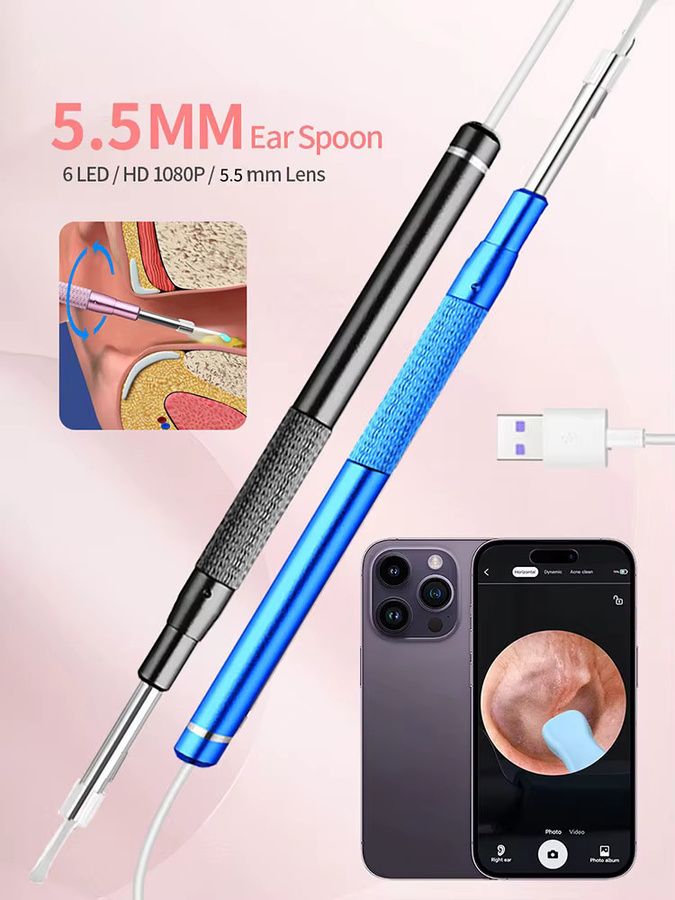 GUANMOU Ohrreiniger-Endoskop 5,5 mm HD Smart 3-in-1 Digital-Endoskop - Bild 5