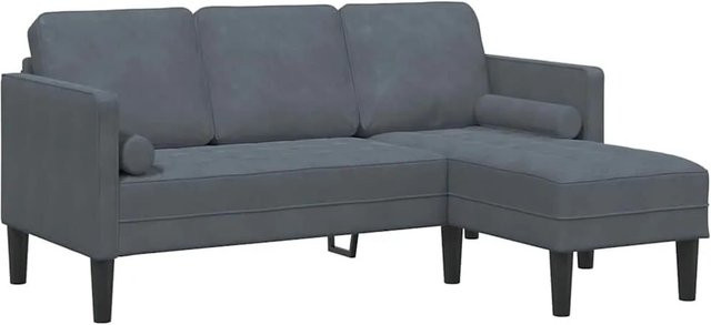 vidaXL Sofa Set in L-Form mit Kissen, modern gepolstert, Grau - Bild 1