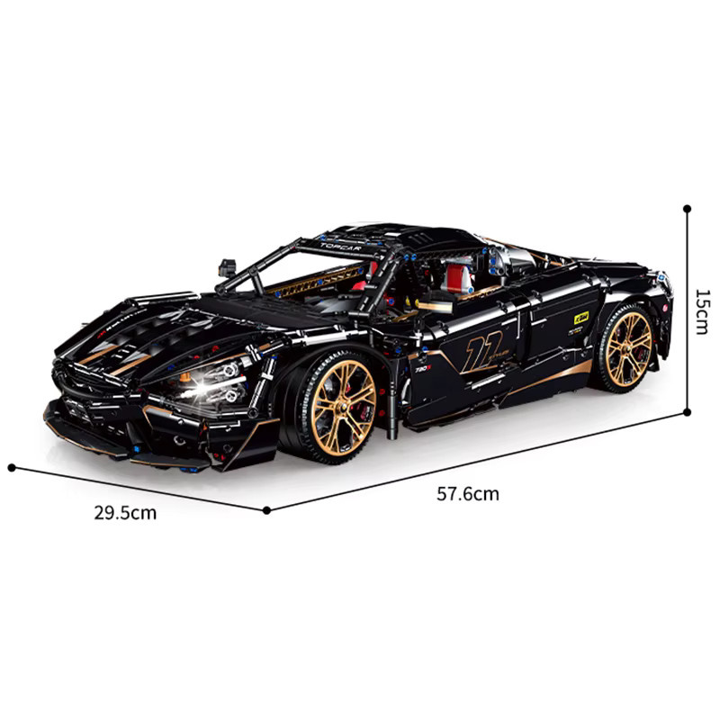GULY 10625 Technischer 720S Supersportwagen Baukasten in Schwarz, 3658 Teile, 1:8 Modellbausteine für Erwachsene - Bild 2