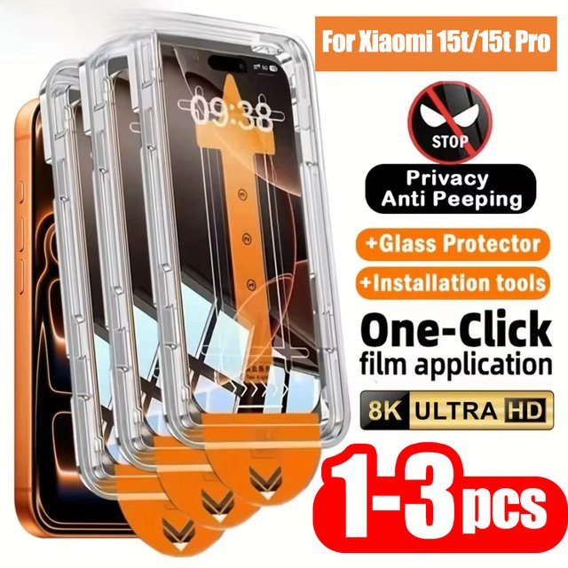 Privatsphäre Displayschutzfolie aus gehärtetem Glas für Xiaomi 15T Pro 14T 13T 12T 11T Pro Mi 14 13 11 12 10T Lite 10i 11i 11x Anti-Spy Film transparent - Bild 1