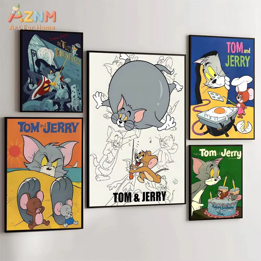 KAYOU Tom und Jerry Anime-Poster, wasserfeste Wanddekoration in Mehrfarben für dein Zuhause - Bild 2