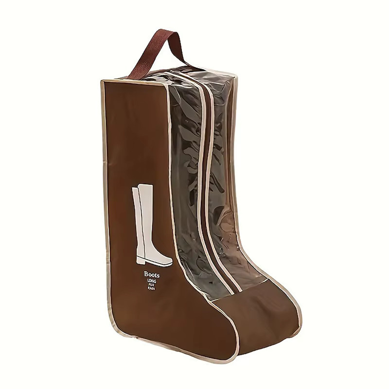 JETTING Schuhaufbewahrungstasche mit Griff in Braun, staubdichter Stiefelschutz für lange Stiefel und Stiefeletten aus Stoff mit Mesh-Einsatz - Bild 5
