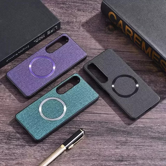 Magnetische Silikon-Schutzhülle mit hartem Stoff für Sony Xperia 1 VI 10 VII 5V 10V 1V 1IV 5IV 10IV 1III 10III 5III in Grün - Bild 1