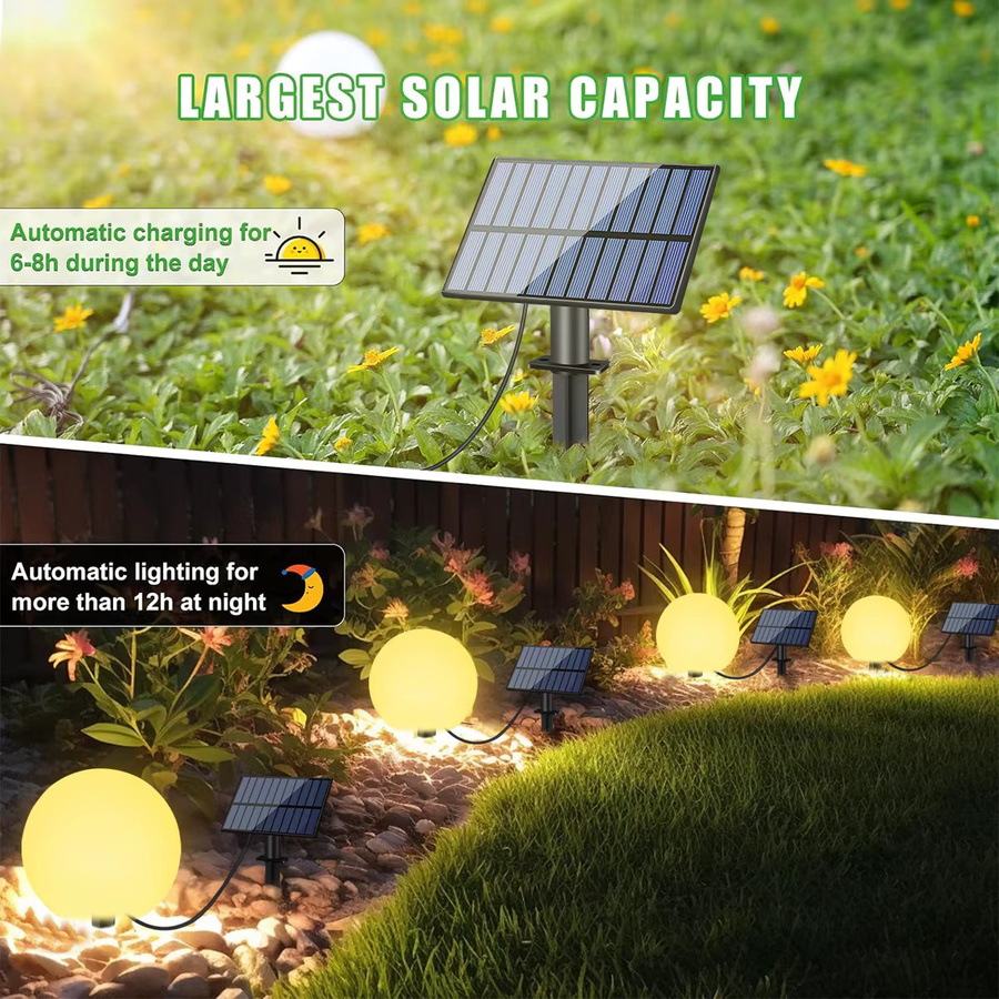 AMARYLLIS Solar-LED-Kugelleuchte für den Außenbereich mit Fernbedienung, 16 Farben und IP65 wasserdicht - Bild 2