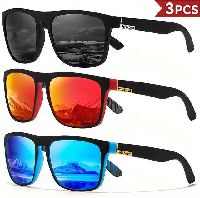 ZXWLYXGX Sonnenbrille, Unisex, Vollrand, Square, Kunststoff, Schwarz, polarisiert - Bild 1