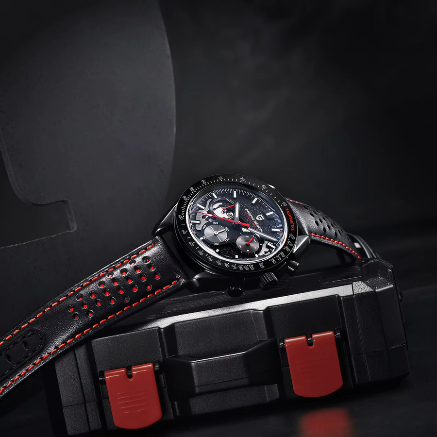 PAGANI DESIGN Chronograph, Quarz, Edelstahl, Saphirglas, Schwarz, Herren - Bild 3