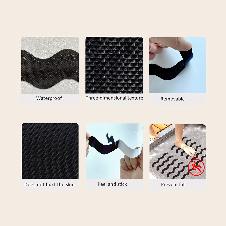 WalDecoo Anti-Rutsch Aufkleber für Badezimmer und Dusche, 24er Paket, Schwarz - Bild 3