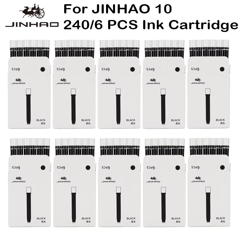 JINHAO Druckfeder-Tintenpatronen im 6er-Set für A1 A2 in Schwarz oder Blau - Bild 1