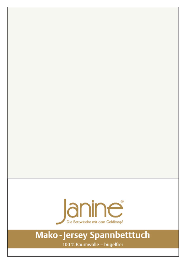 Janine Mako Jersey Spannbetttuch Bettlaken aus Baumwolle, Farbe: Ecru/Beige, B/T: 140 x 160 x 200 cm - Bild 1