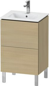 Duravit Waschtischunterschrank L-Cube in Beige, matt, mit 2 Auszügen, stehend, B/T/H: 52 x 42,1 x 70,4 cm - Bild 1