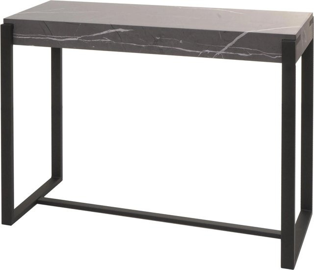 MCW Konsolentisch L53 in Marmor-Optik Grau, Beistelltisch und Arbeitstisch aus Metall und MDF, B/T/H: 100 x 40 x 81 cm - Bild 1