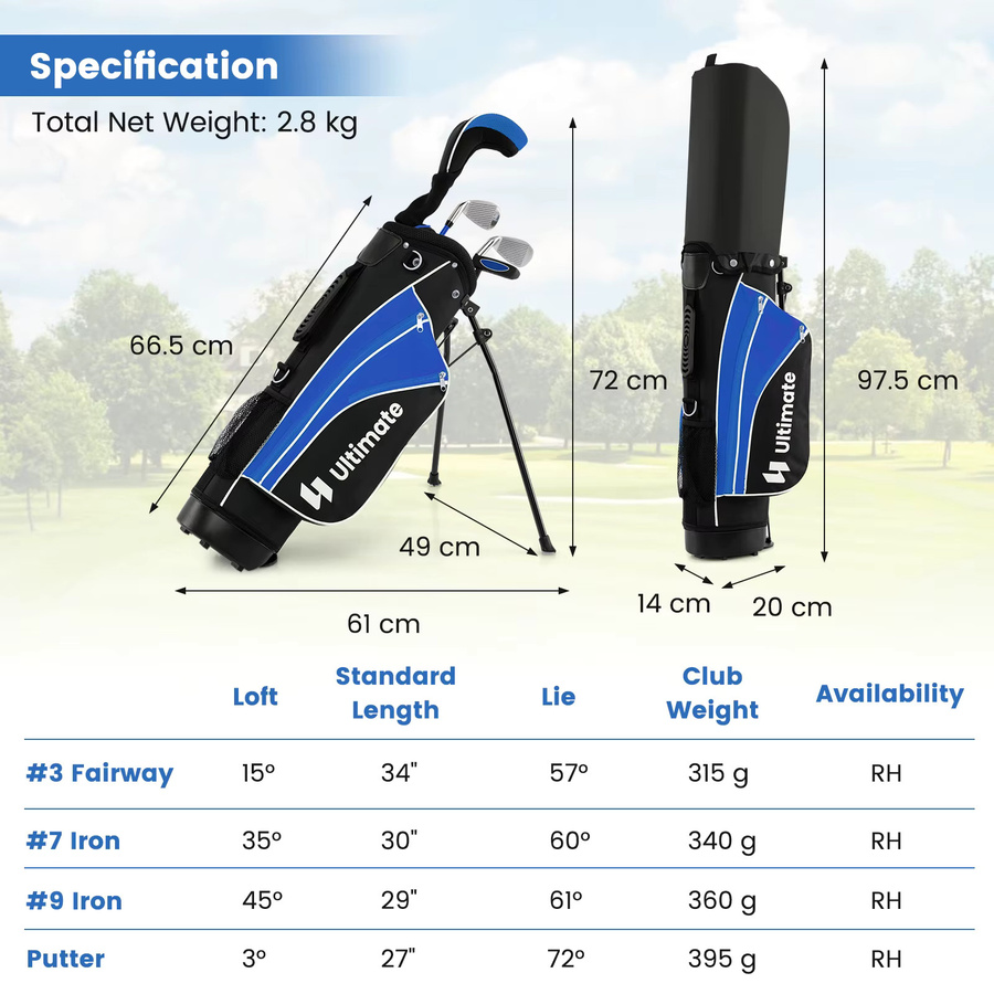 GOFLAME Kinder-Golfschläger-Set, 5-teiliges Set, 8–10 Jahren - Bild 2