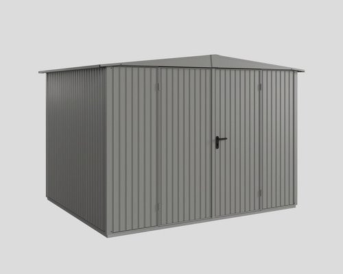 Ecostar Gerätehaus Trend-S aus Metall in Grau mit Doppeltür, B/H/T: 302,8 x 219,4 x 238 cm - Bild 1
