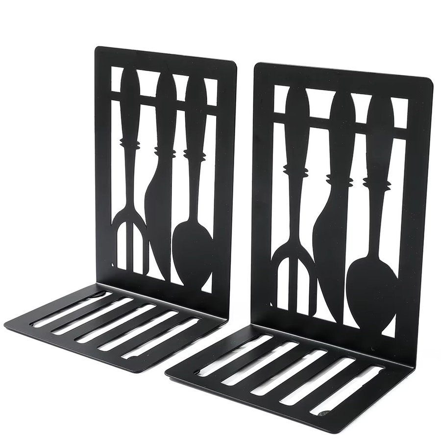 2er-Set personalisierte Buchstützen aus Metall in Schwarz für Schreibtisch und Zuhause - Bild 2