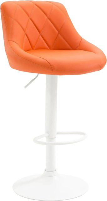 DELUKE Barhocker FALON Barstuhl aus Kunstleder in Orange mit Lehne und 360 Grad Drehbarkeit, B/T/H: 46 x 49 x 83 cm - Bild 1