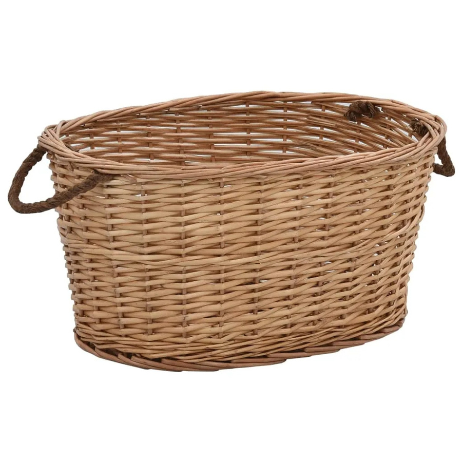 vidaXL Holzkorb aus Rattan in Braun mit Tragegriffen B: 58 cm, T: 42 cm, H: 29 cm - Bild 2