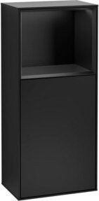V&B Finion Seitenschrank in Blau mit LED-Beleuchtung und Glasfachboden, B/T/H: 41,8 x 41,8 x 93,6 cm - Bild 1