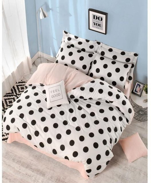 Bettwäsche-Set in Weiß mit 1 Bettbezug und 2 Kissenbezügen aus Baumwolle und Polyester, atmungsaktiv - Bild 1