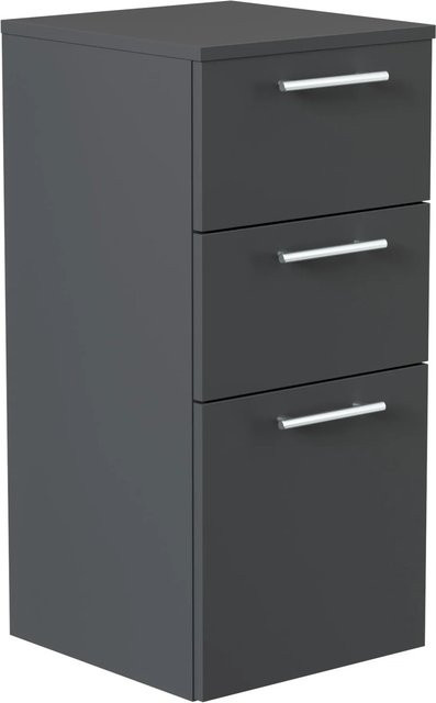 Posseik Midischrank mit Soft-Close-Türen und Innenschubladen in Grafit oder Weiss, Breite: 75 cm - Bild 1