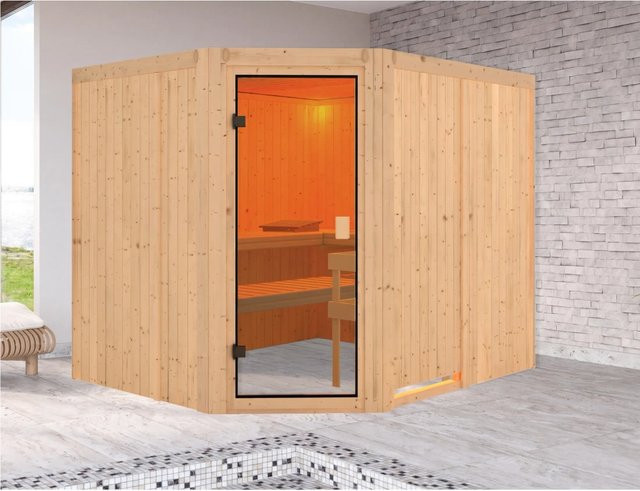 Karibu Innensauna Celine aus Fichtenholz mit 68 mm Wandstärke ohne Ofen B/T/H: 181 x 192 x 216 cm - Bild 1