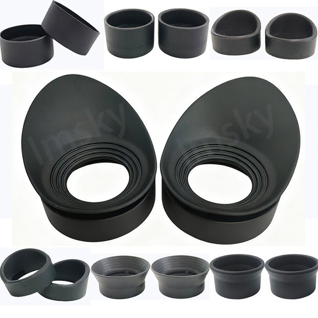 VBNM Set aus 2 weichen Gummi-Augenmuscheln in Schwarz für Ferngläser, Mikroskope und Teleskope, Durchmesser: 28–36 mm - Bild 1