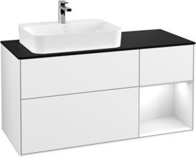 V&B Finion Waschtischunterschrank mit LED-Wandbeleuchtung, Weiß lackiert, Breite: 120 cm - Bild 1