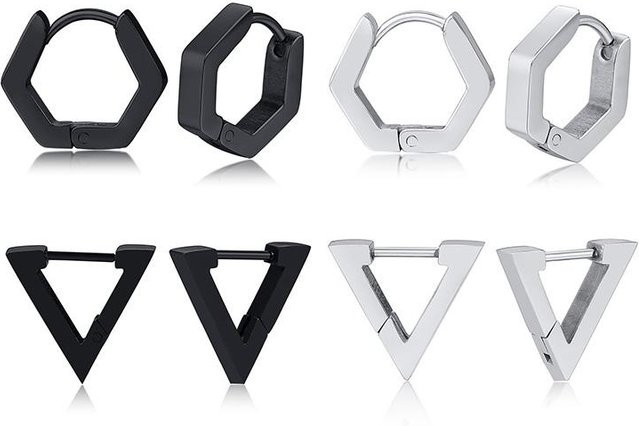 Ohrringe Geometrie Dreieck Sechseck, Edelstahl, Unisex - Bild 1