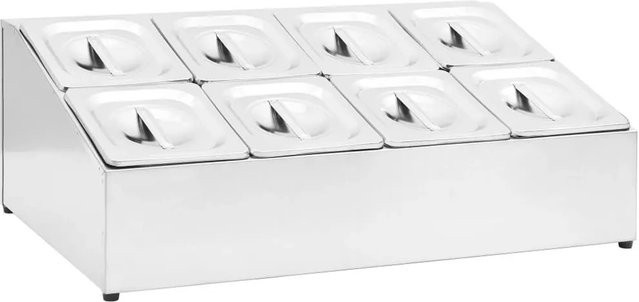vidaXL Gastronorm-Ständer aus Edelstahl in Silber mit 8 GN 1/6 Behältern - Bild 1