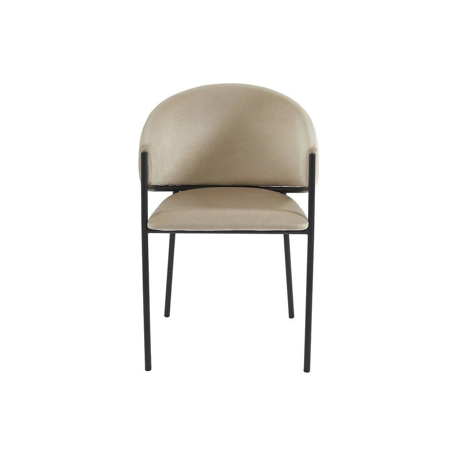 Vente-unique Stuhl Ordida in Beige mit Samtbezug und Armlehnen aus Metall, Breite: 53 cm, Tiefe: 53 cm, Höhe: 53 cm - Bild 2