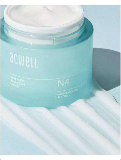 Acwell Real Aqua Balancing Cream, Gesichtscreme, 50 ml, Empfindliche Haut - Bild 1