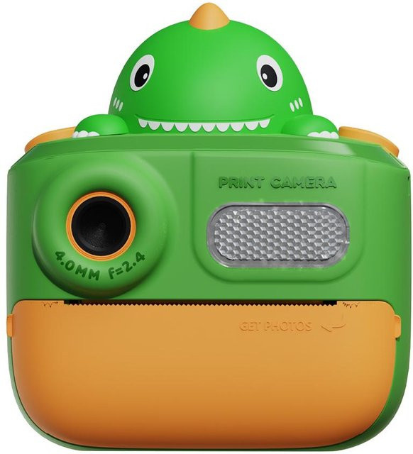 TOMTOP JMS Kinderdruckkamera mit 48 MP und Thermodruck in Grün mit Dinosaurier-Design - Bild 1